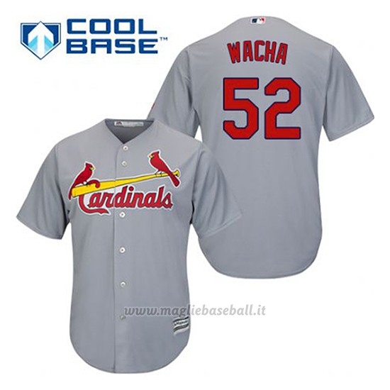 Maglia Baseball Uomo St. Louis Cardinals Michael Wacha 52 Grigio Cool Base